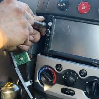 Android stereo installation in car dashboard Dubai